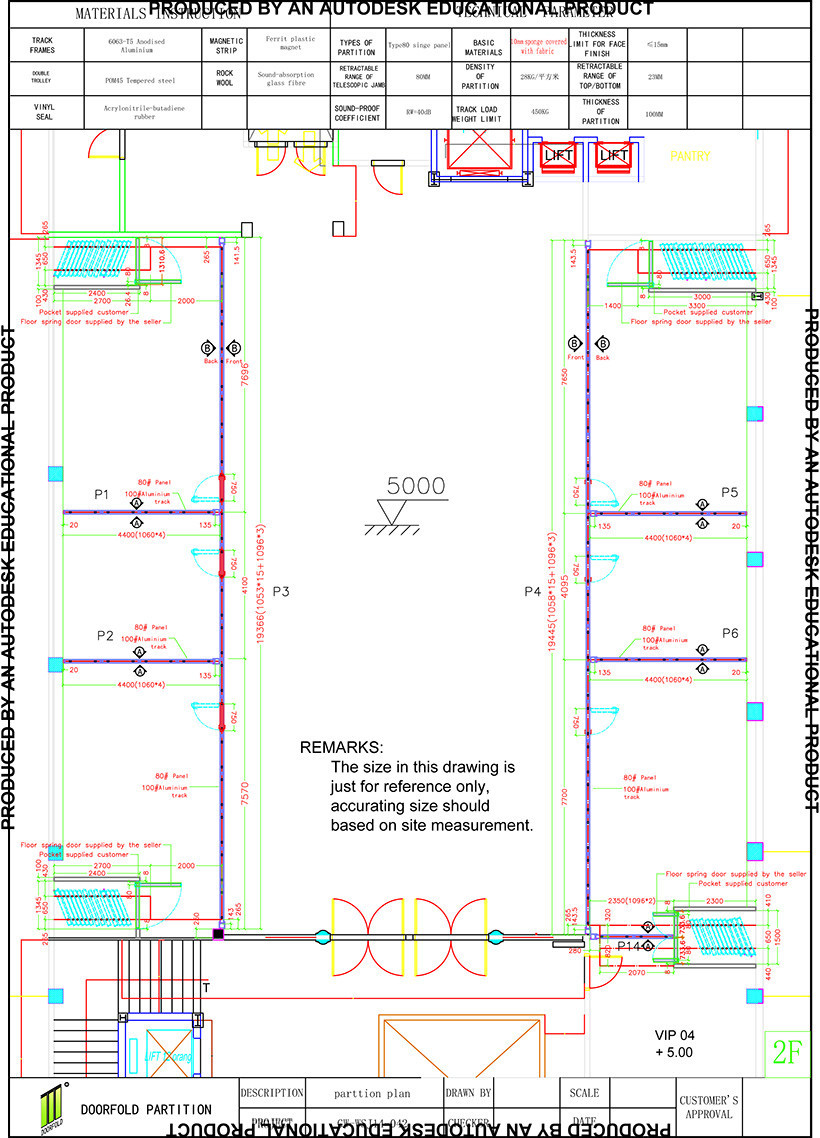 commercial crowne Doorfold movable partition sliding folding partition