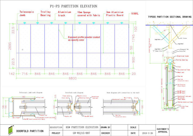 Doorfold modern partition for theater-2