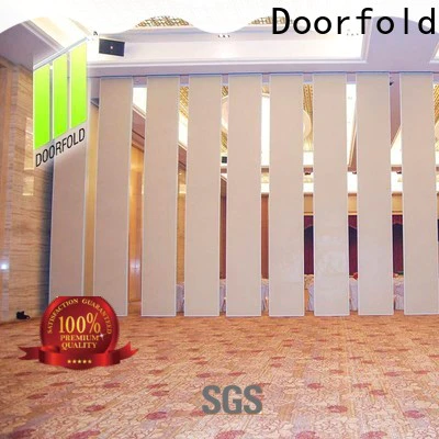 Doorfold retractable sliding room partitions manufacturer for hotel