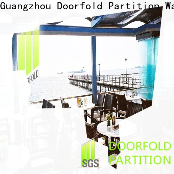Doorfold glass partition wall new design for restaurant
