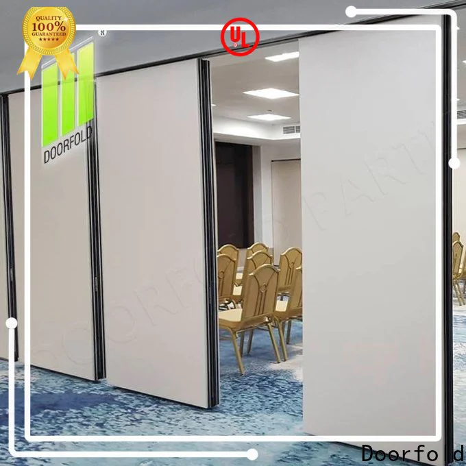 Doorfold retractable partition wall decorative for meeting room