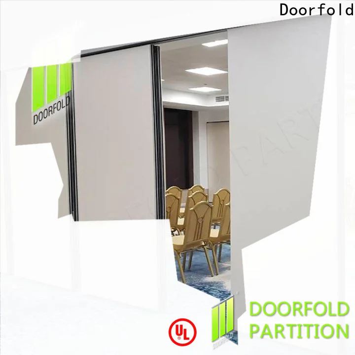 Doorfold custom acoustic sliding folding partition supplier for restaurant