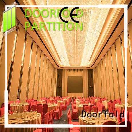 flexible acoustic sliding folding partition seafood for conference Doorfold