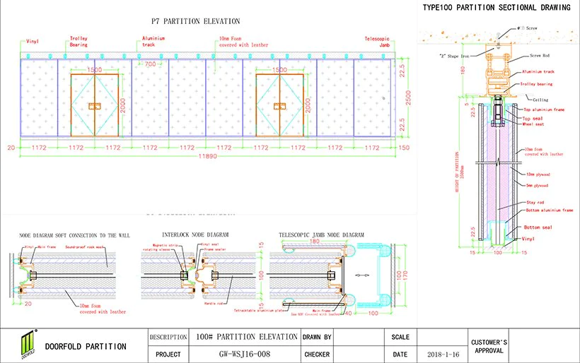 commercial acoustic sliding folding partition Doorfold movable partition