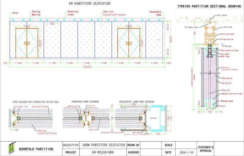 Doorfold operable sliding folding partition latest design for meeting room-3