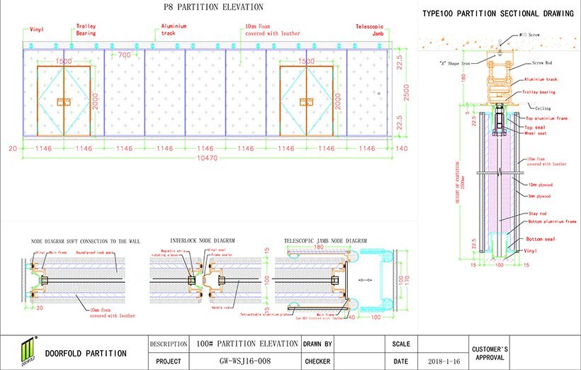 Doorfold movable partition international sliding folding partition acoustic operable