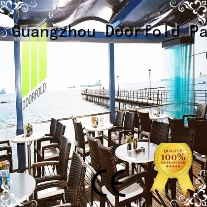 Doorfold movable glass partition wall top-selling for restaurant