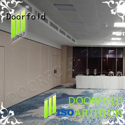 Doorfold retractable sliding folding partition simple structure for meeting room
