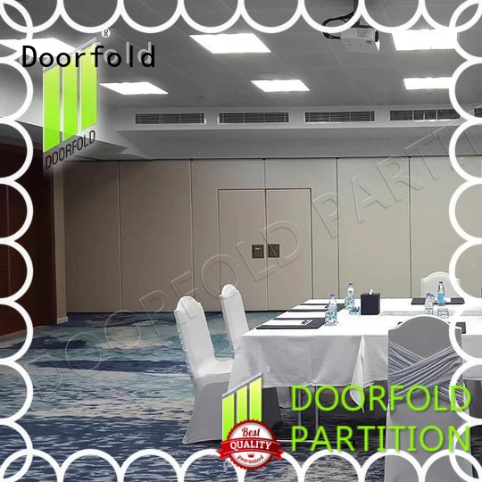Doorfold sliding folding partitions movable walls retractable for hotel