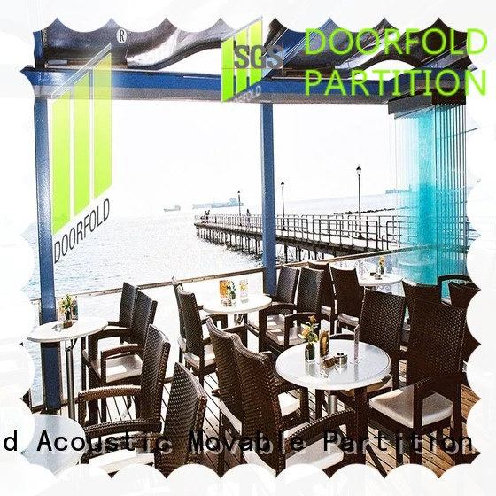 Doorfold movable partition folding glass partition customization restaurant